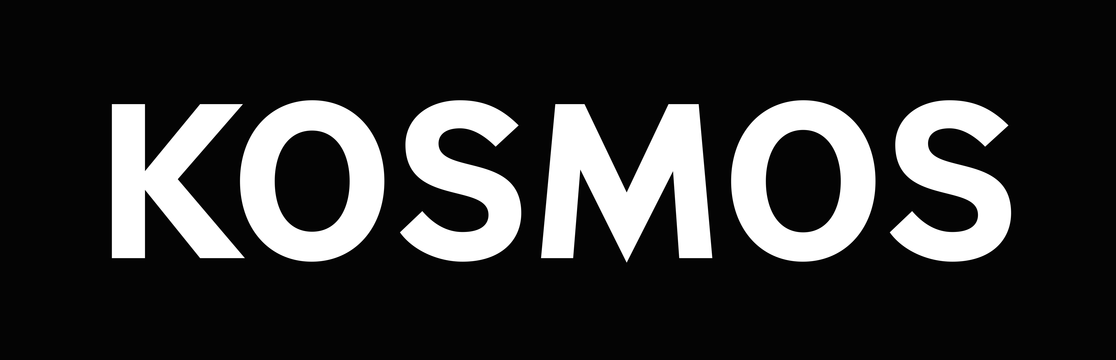 Logo Kosmos Verlag Weiße Großbuchstaben auf schwarzem Hintergrund, die das Wort 'Kosmos' ergeben.